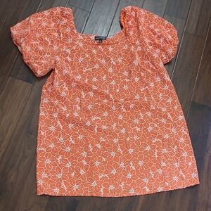 NWT Harper 241 Orange with White Embroidery Puff Sleeve Dress size 3X